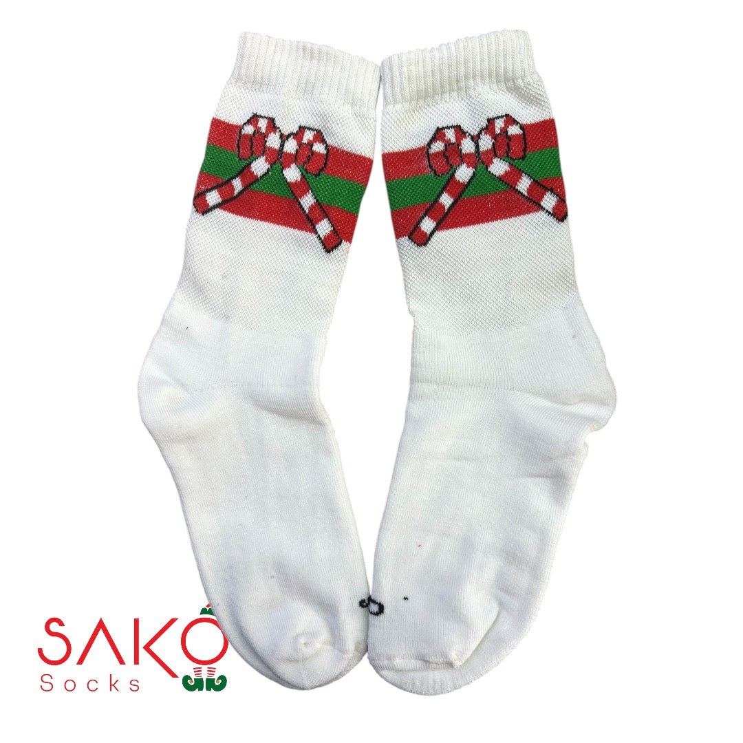 Christmas Striped socks - candy can