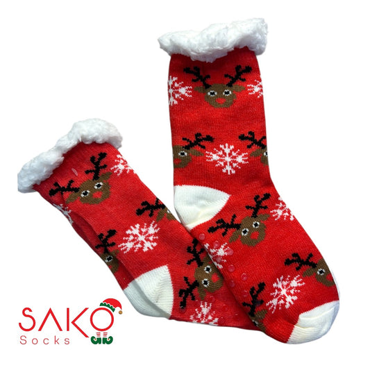 Christmas Full Wool Socks With Silicone Grip 12