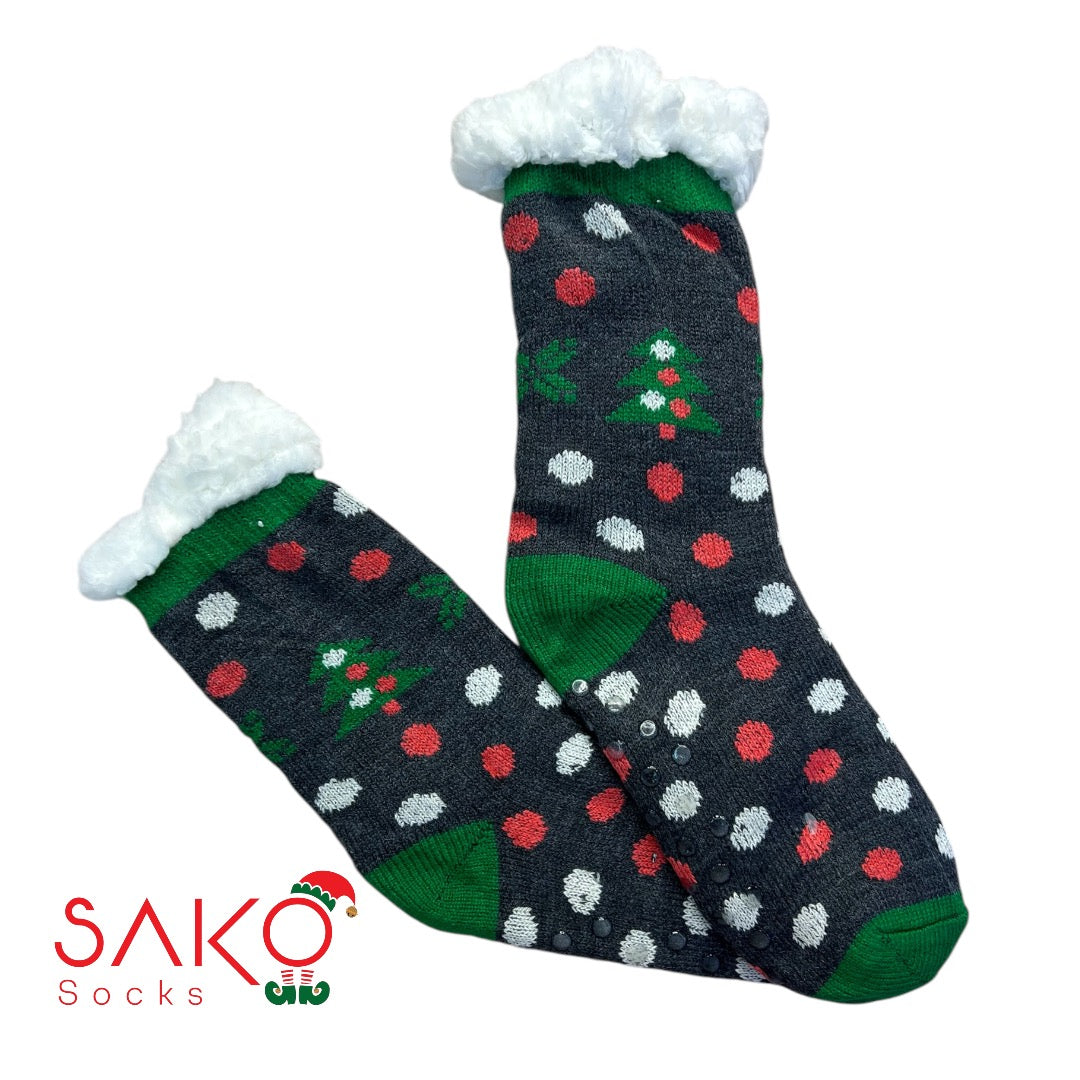 Christmas Full Wool Socks With Silicone Grip 10
