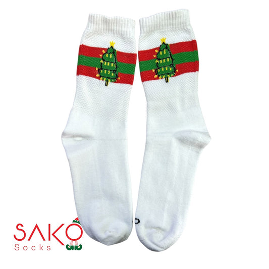 Christmas Striped socks - christmas tree