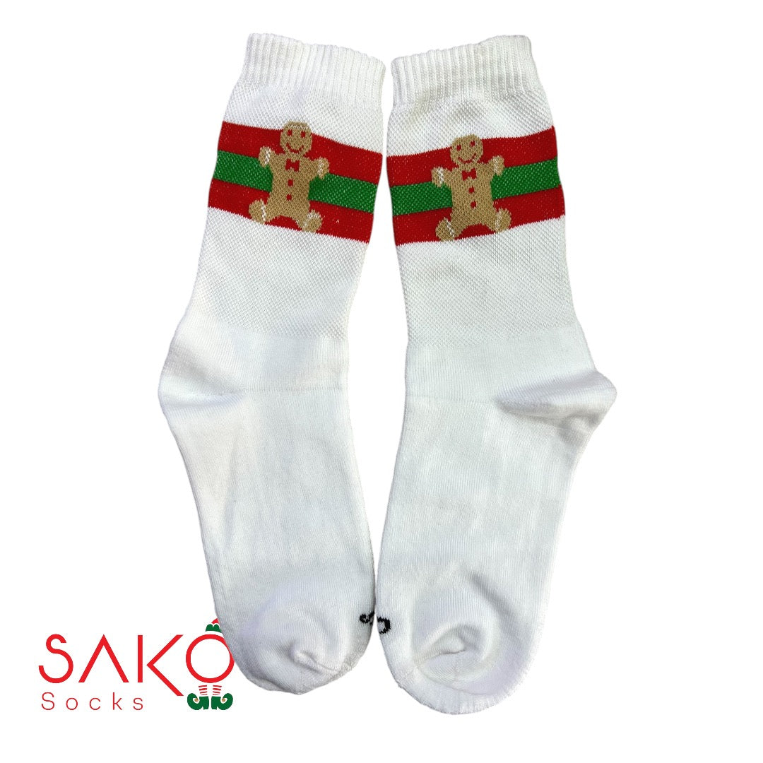 striped Christmas towel socks - box of 6