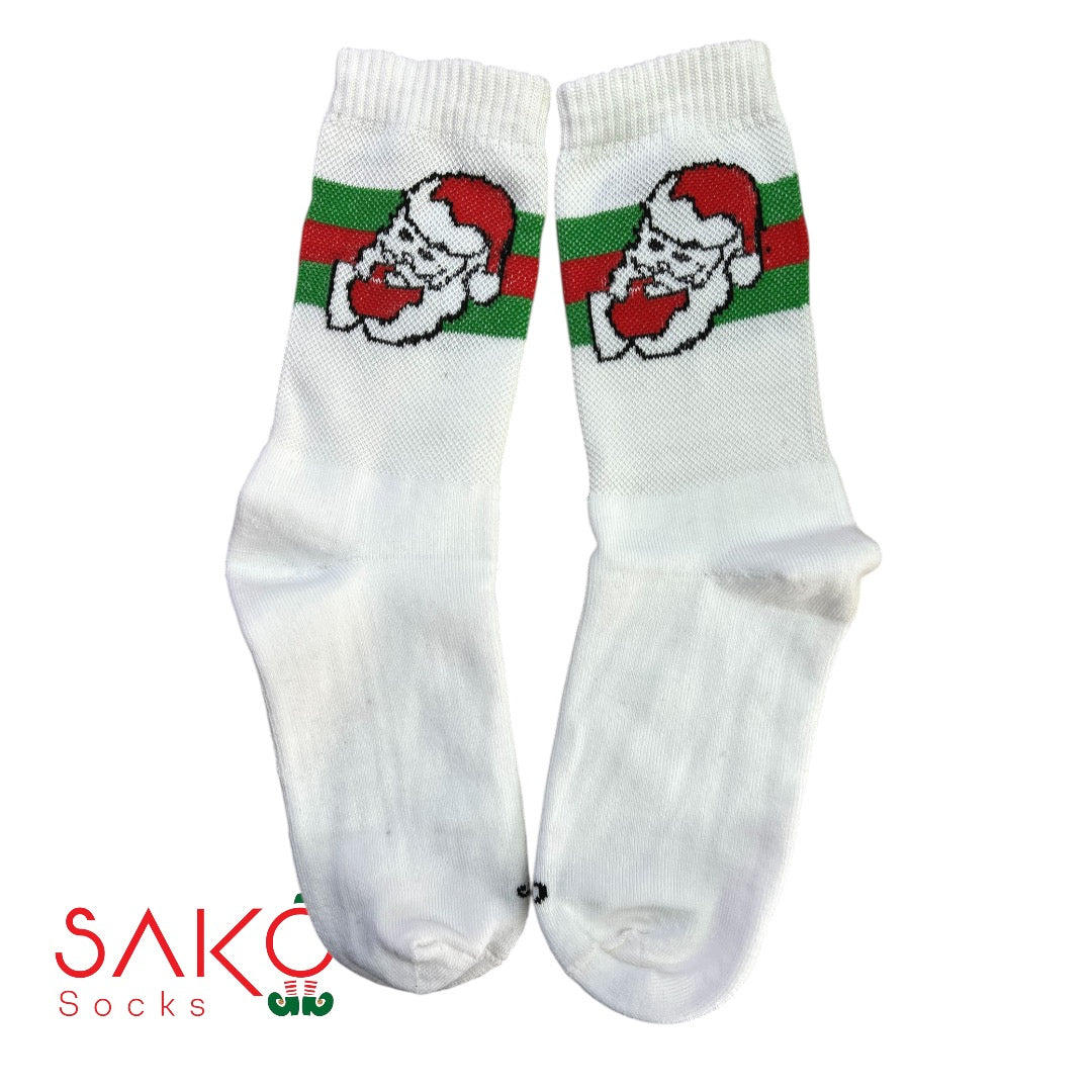 striped Christmas towel socks - box of 6