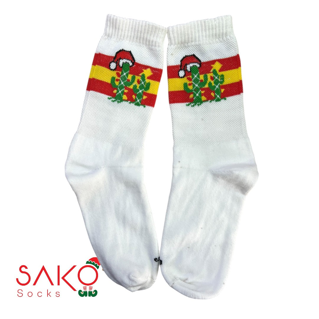 striped Christmas towel socks - box of 6
